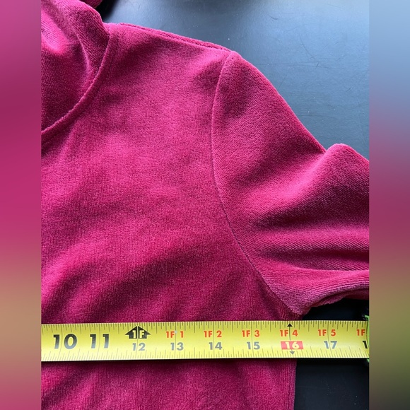 Y2k Juicy Couture Zip up Jacket Velour Burgundy Red Sz XS Logo - Picture 3 of 7